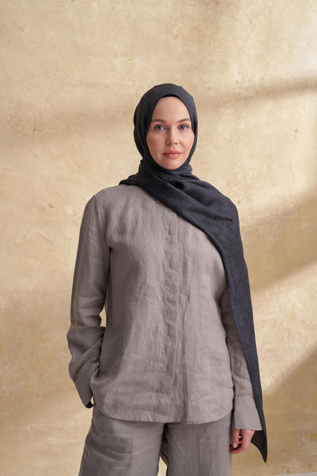 ARMANDA JOSE JAKAR ETHNIC DESEN ŞAL - ANTRASİT