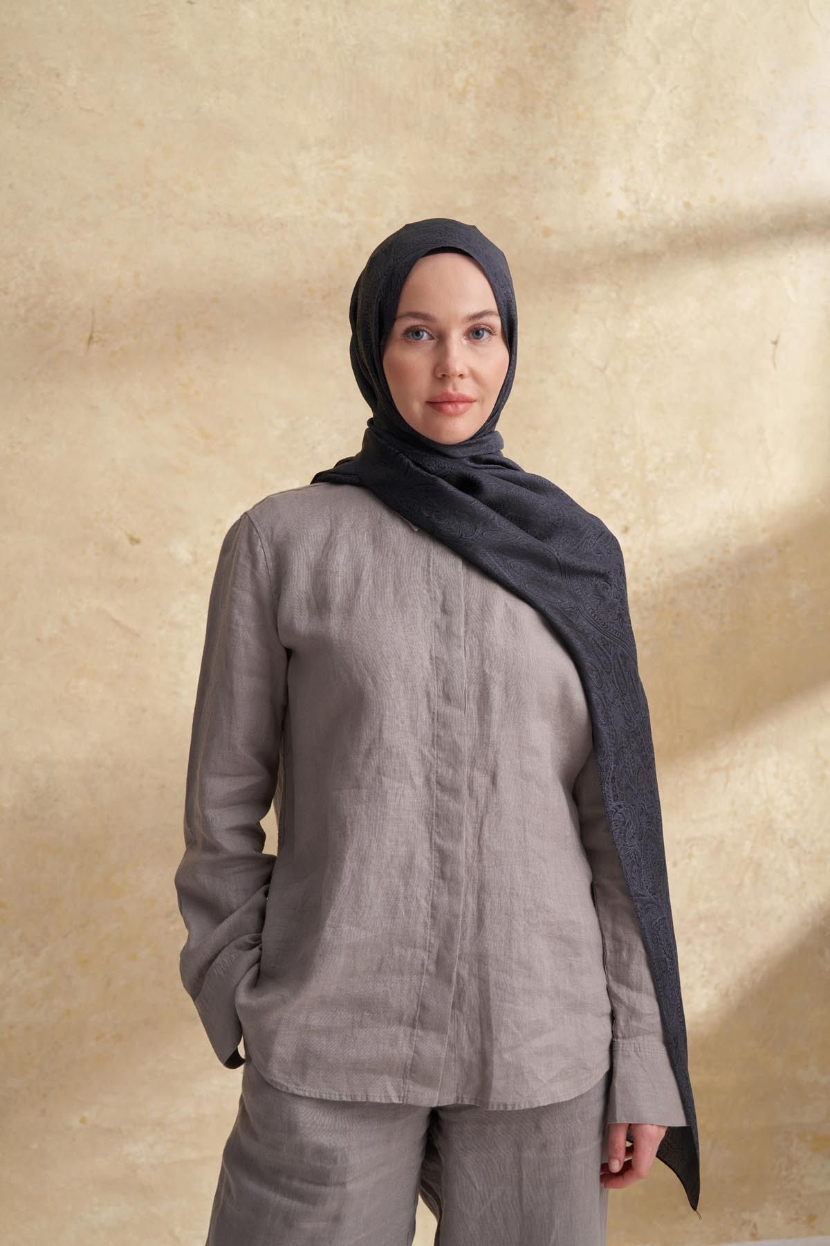 ARMANDA JOSE JAKAR ETHNIC DESEN ŞAL - ANTRASİT