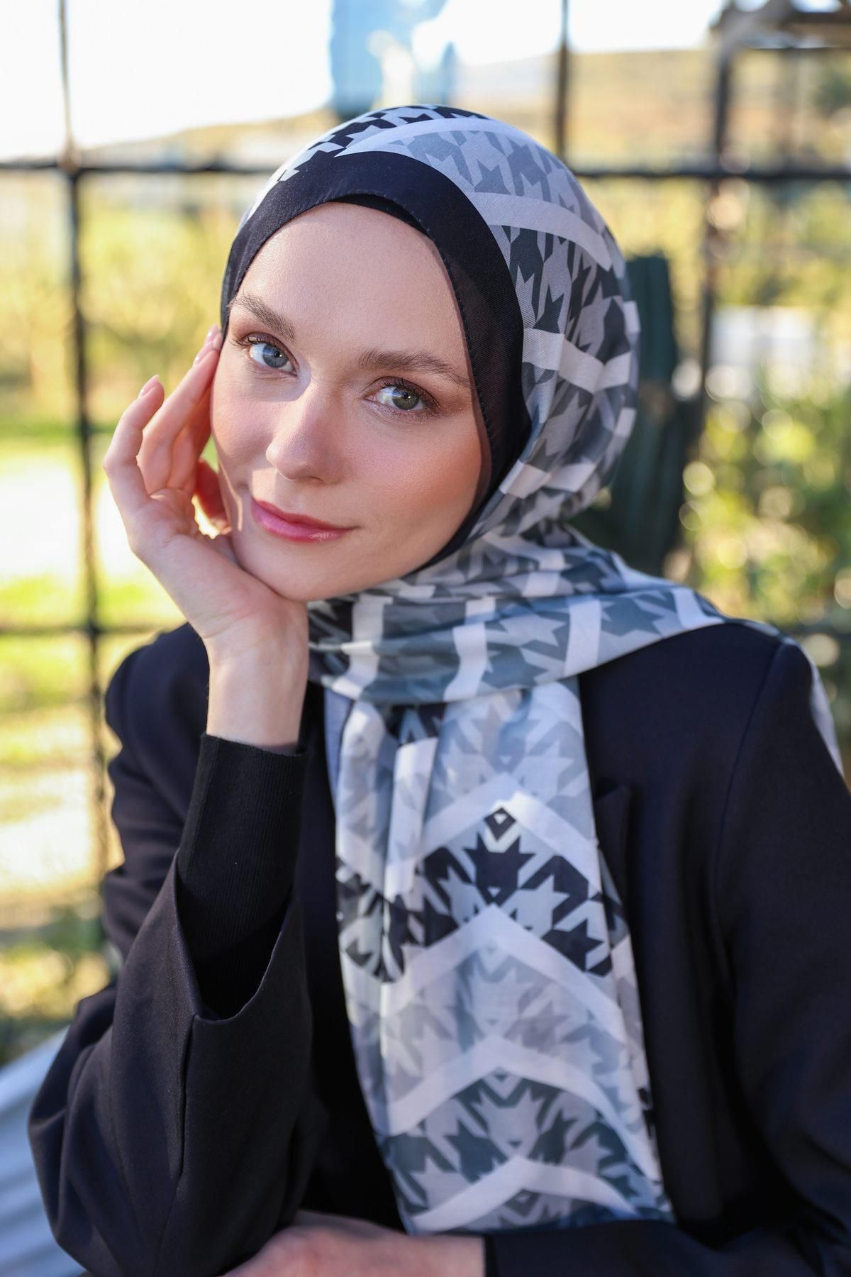 İpekhan Boheme Collection Soft Şal Gri Siyah 3043-04