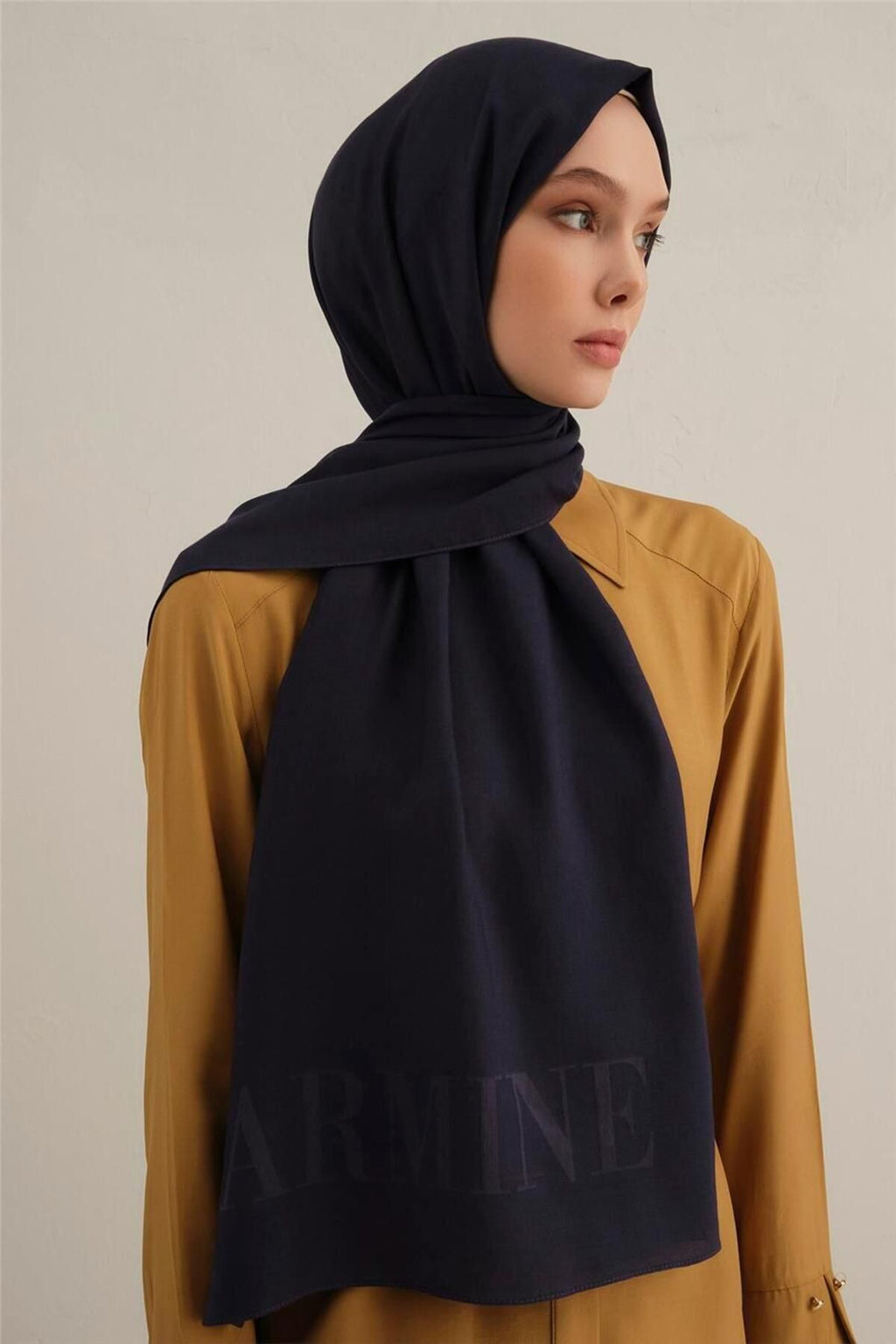 Armine Logo Drop Pamuk İpek Şal 02