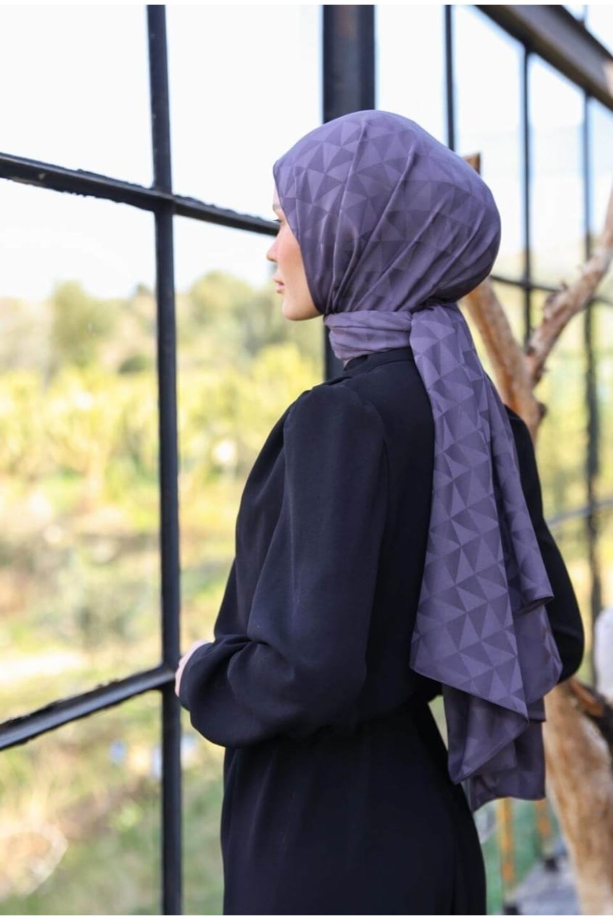 Triangle Desen İpeksi Jakar Şal