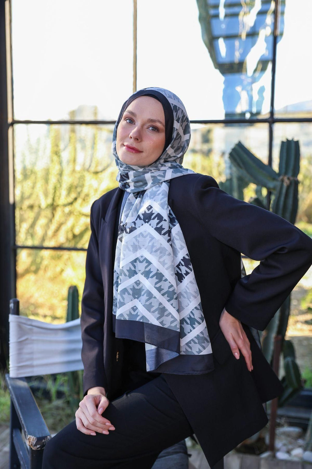 İpekhan Boheme Collection Soft Şal Gri Siyah 3043-04