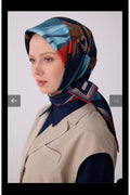 Çiçek Desen %100 Twill İpek Eşarp