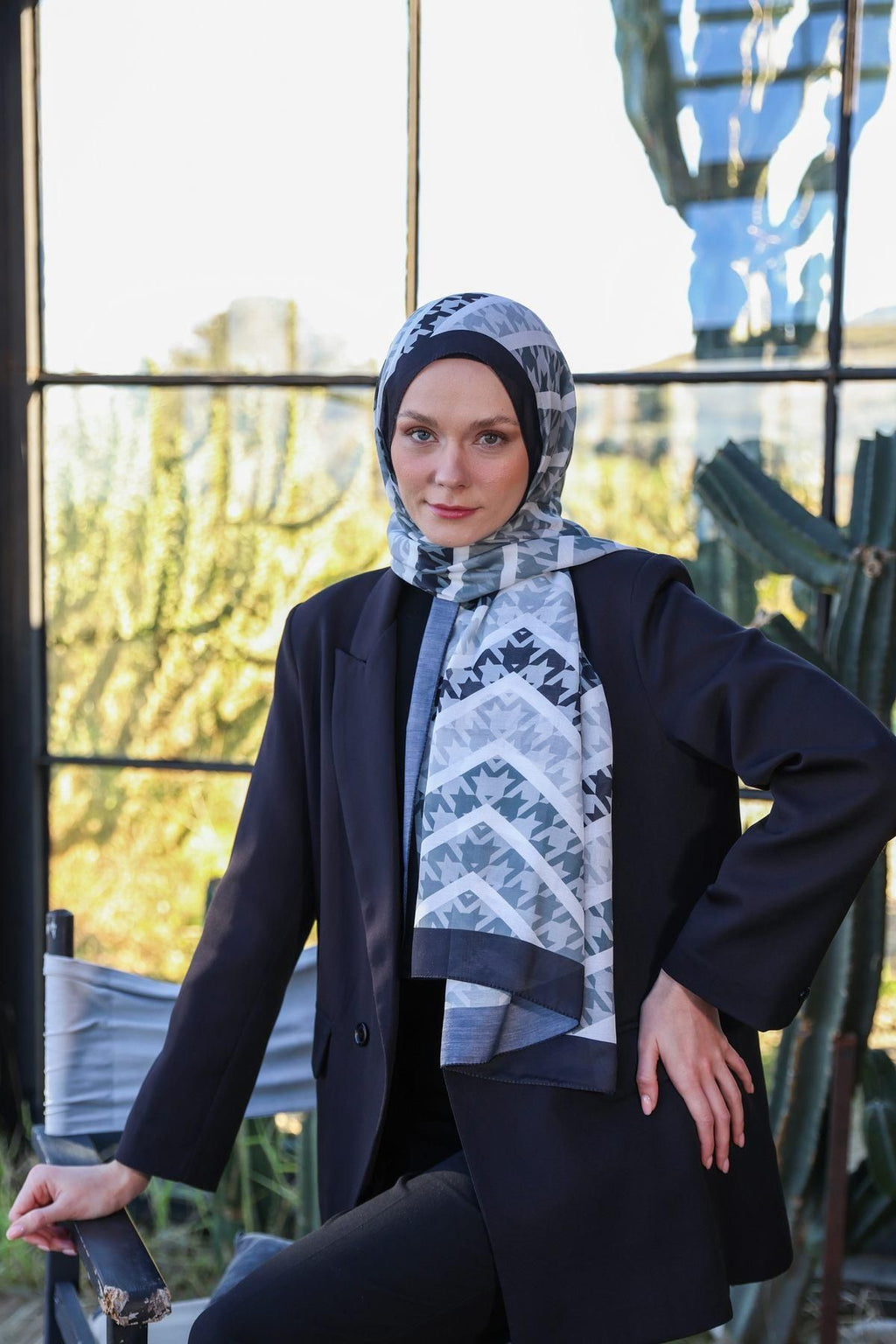 İpekhan Boheme Collection Soft Şal Gri Siyah 3043-04