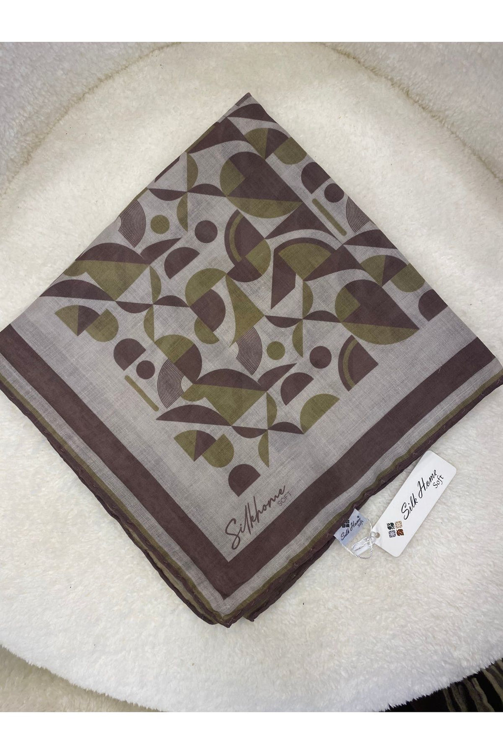 Silk Home geometrik desen Soft eşarp