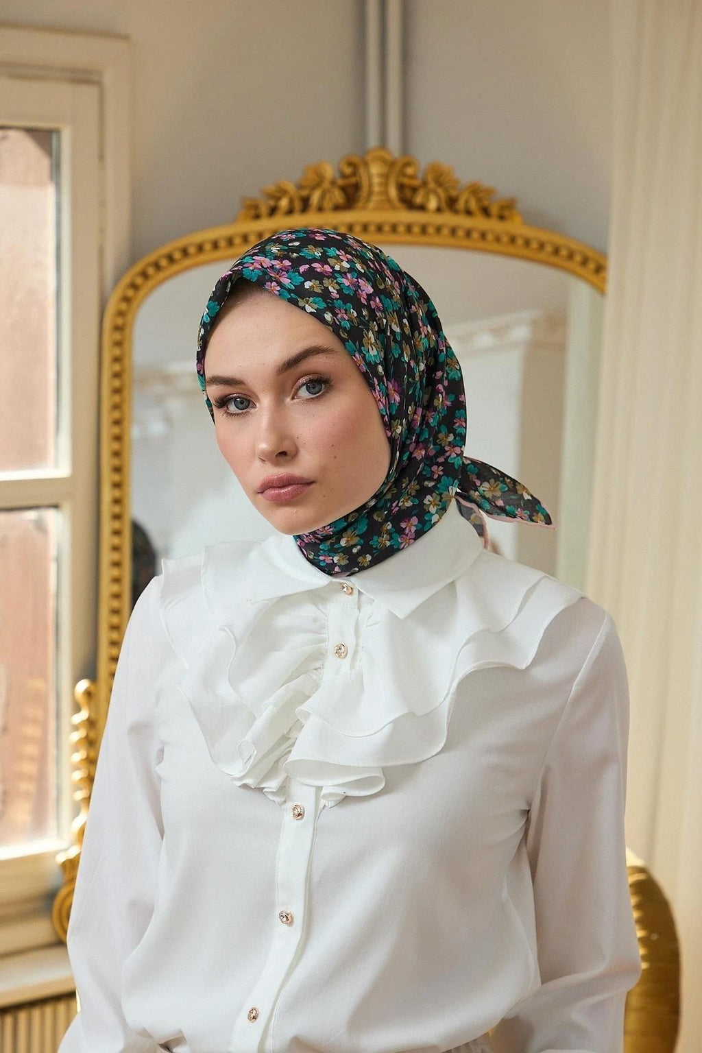 İpekhan Yaz Işıltısı Koleksiyonu Soft Eşarp Siyah Pudra 1191-12