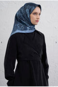 Çiçek Desen Saf İpek Twill Eşarp