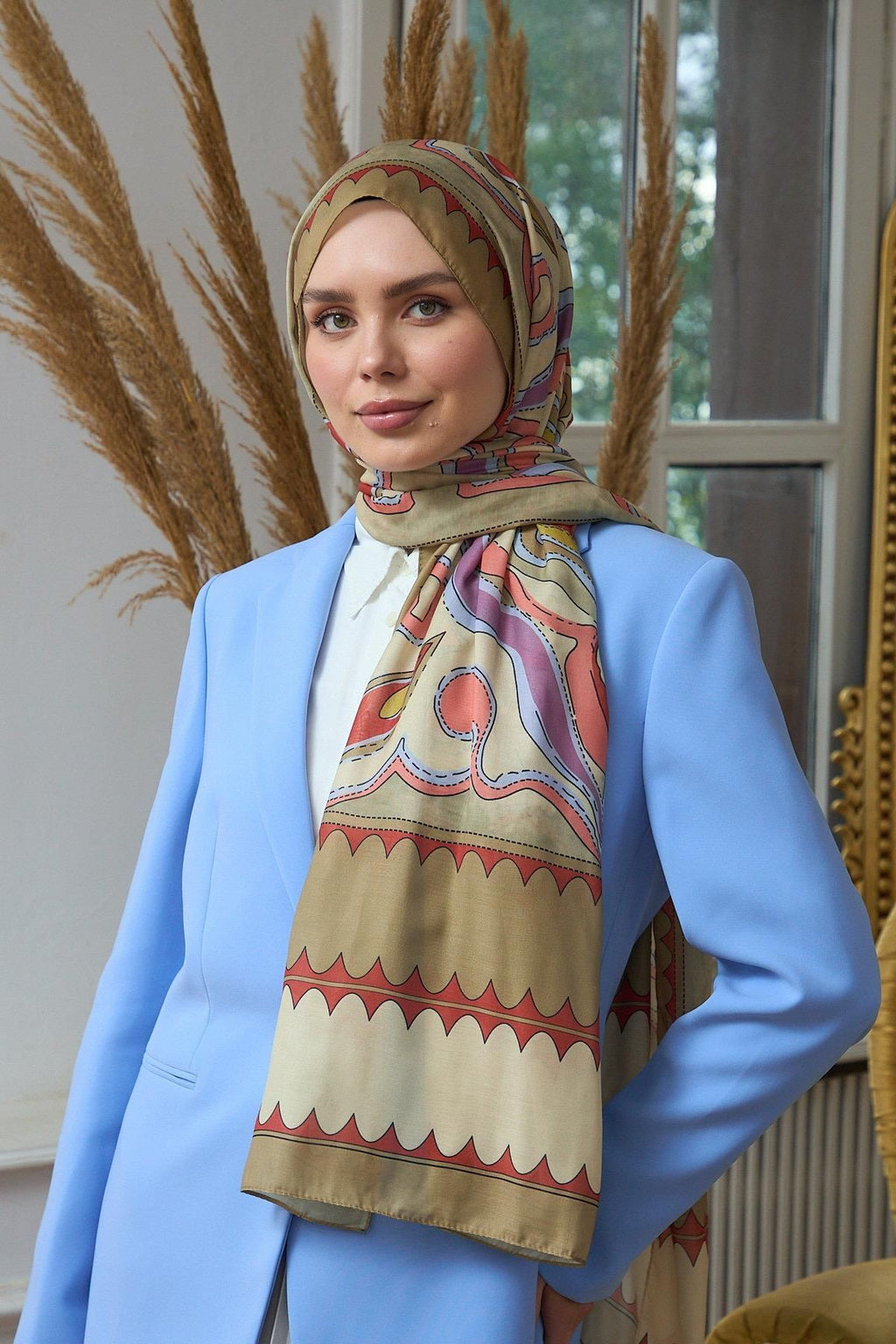 İpekhan Yaz Işıltısı Koleksiyonu Soft Şal Krem Sütlü Kahve 3045-11