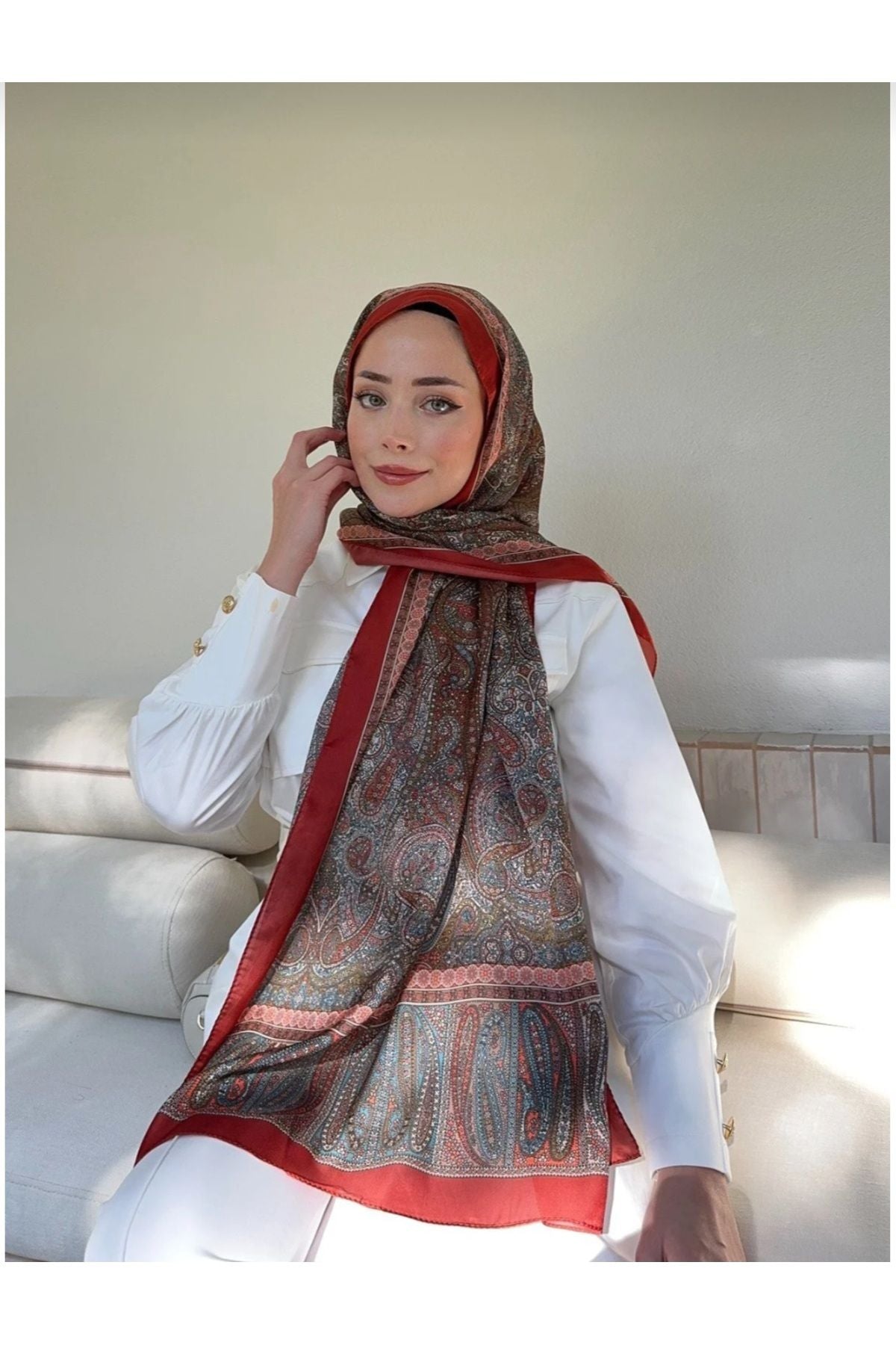 ARMANDA Retro Desen Etnik Vual Vintage Şal