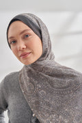 ARMANDA Ethnic vual vintage desen füme rengi şal
