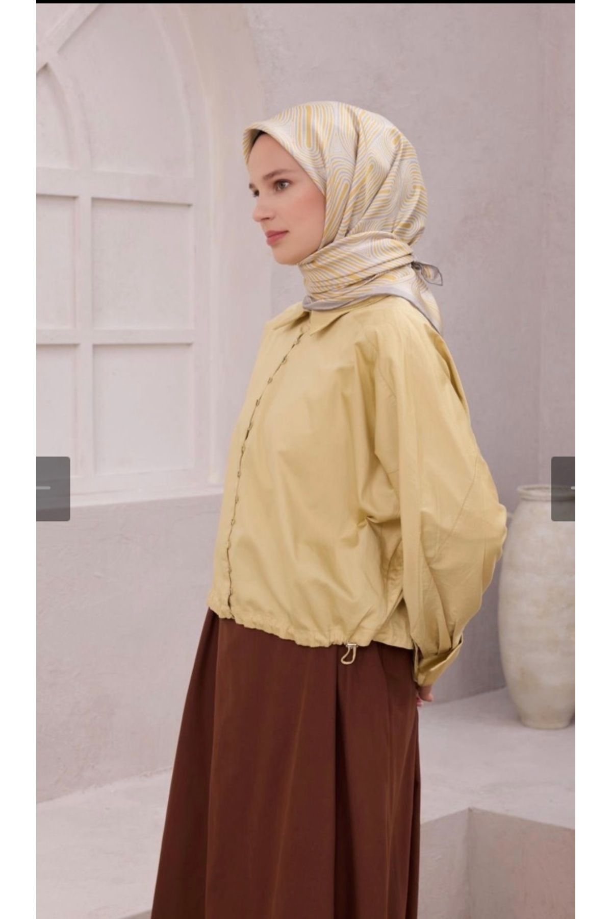 Belli Twill İpek Geometrik Desen Eşarp
