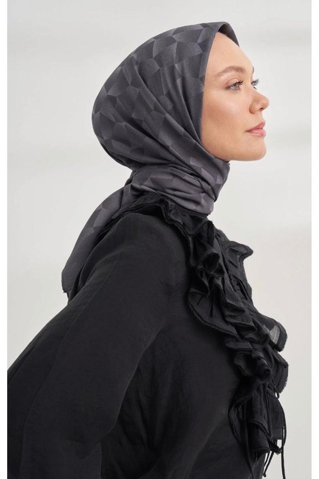 ARMANDA Cotton Monogram Geometrik Desen Eşarp