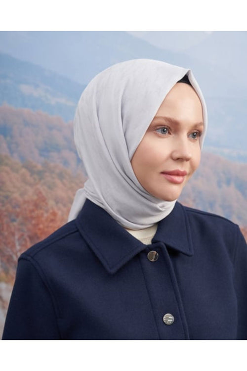 ARMANDA A desenli Cotton Monogram Şal - Gümüş