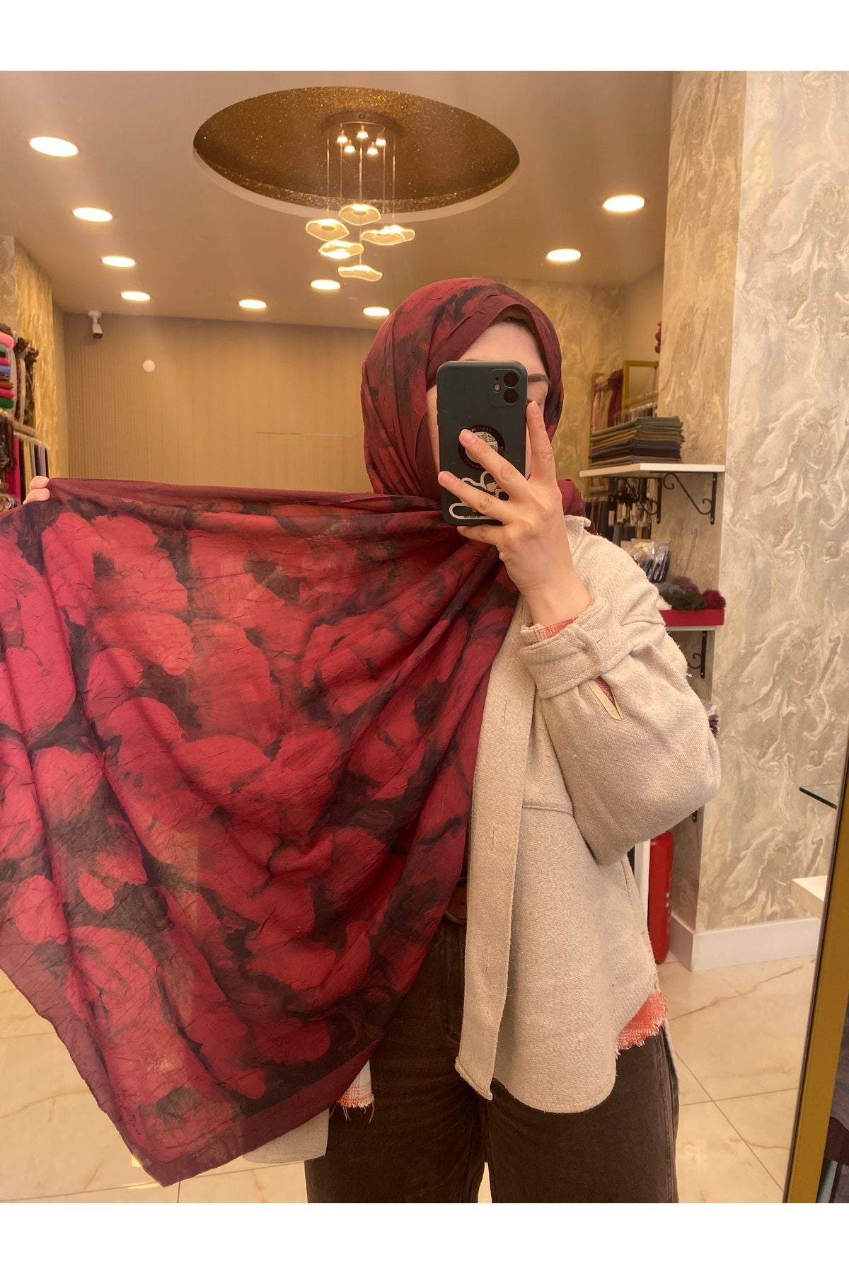 İpekhan bambu Kraş bordo şal serisi