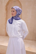 Çiçek Desen Mor Premium Soft Eşarp 8 - 14