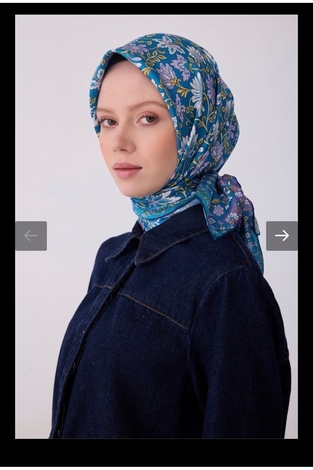 Etnik Desen %100 Twill İpek Eşarp