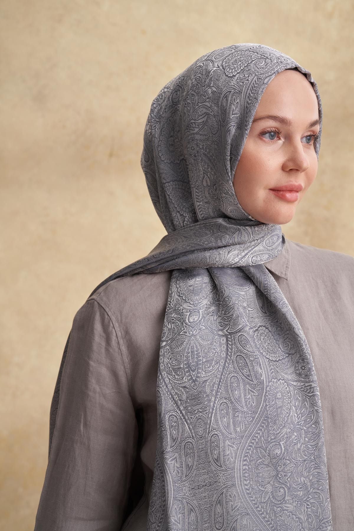 ARMANDA JOSE JAKAR ETHNIC DESEN ŞAL - KOYU GRİ