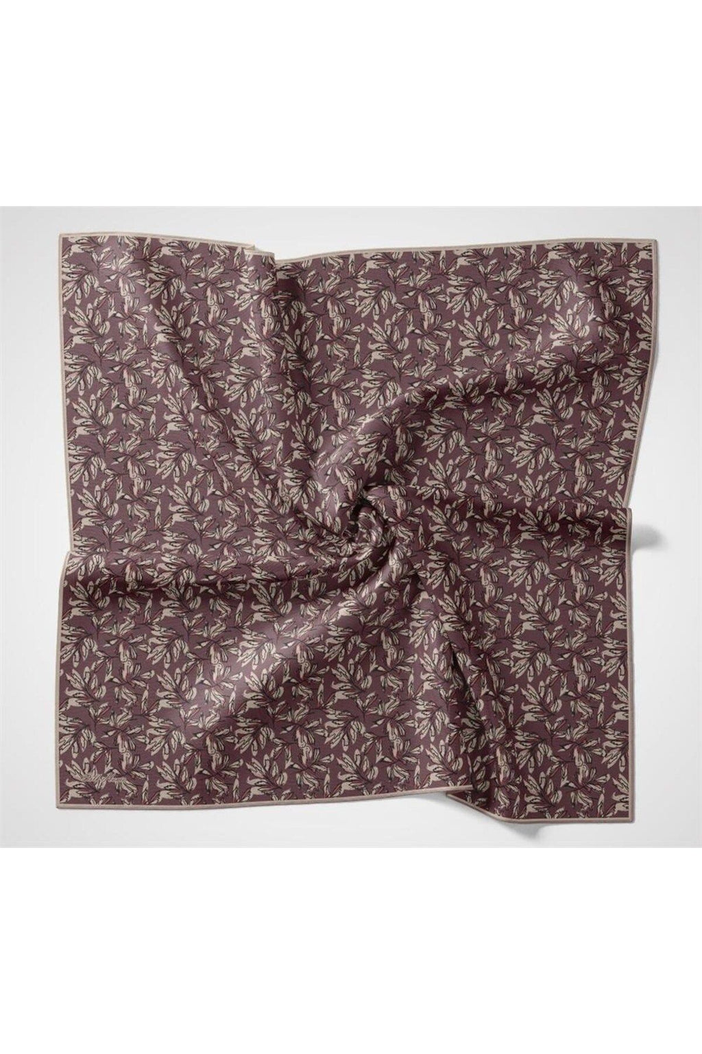Silk Home Pamuk Polyester Soft Eşarp Gül Kurusu Çiçek Desenli Kaymaz Dokulu 90x90