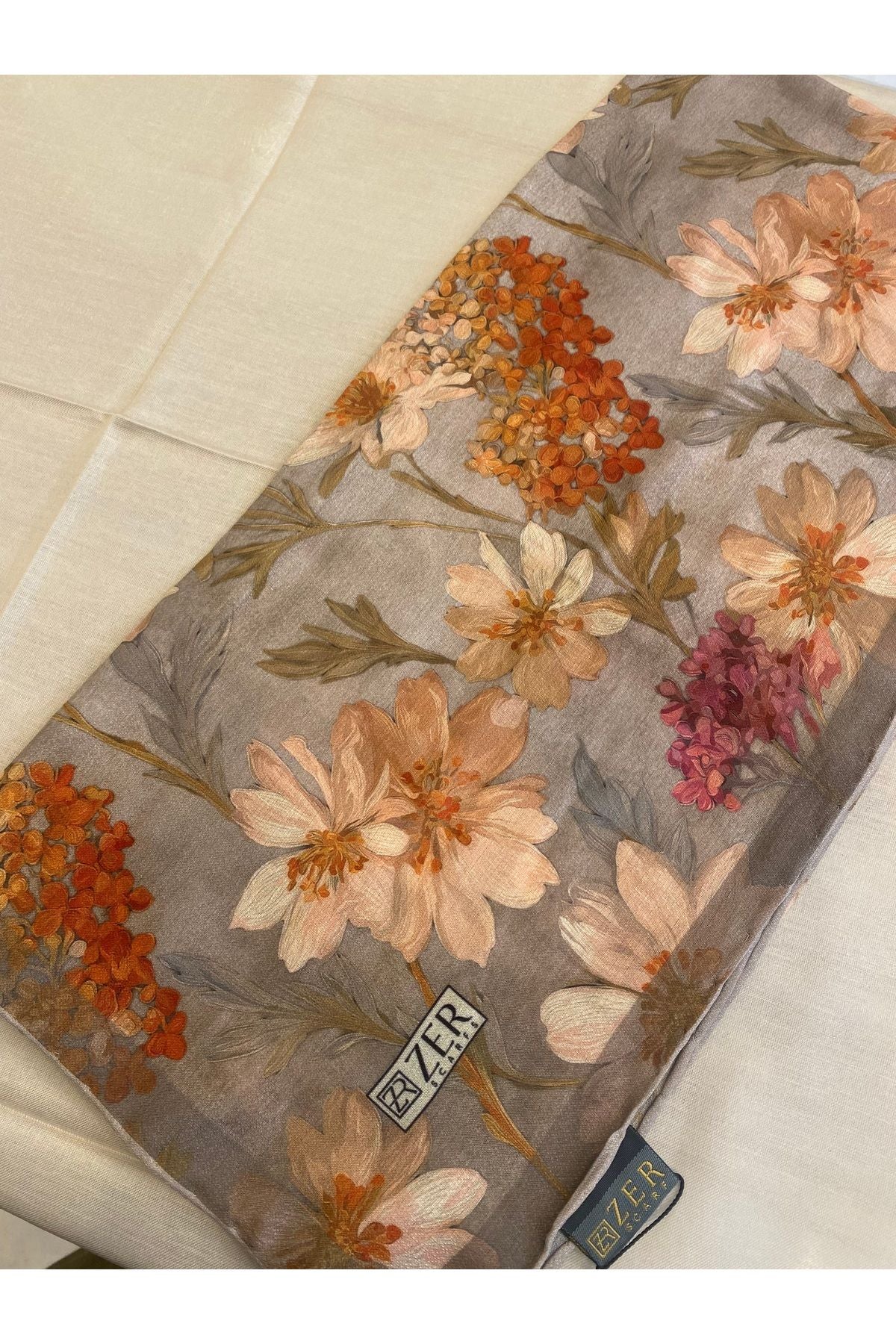 ZER Organic Floral eşarp