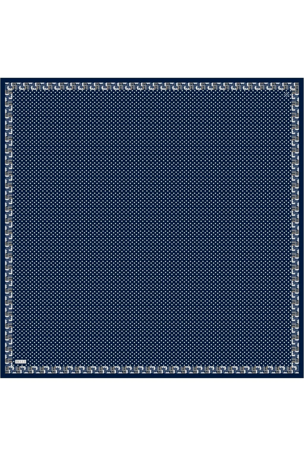 Belli Lacivert Klasik Desen %100 Twill İpek Eşarp 4326 - 86
