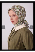 Çok Renkli Klasik Desen %100 Twill İpek Eşarp
