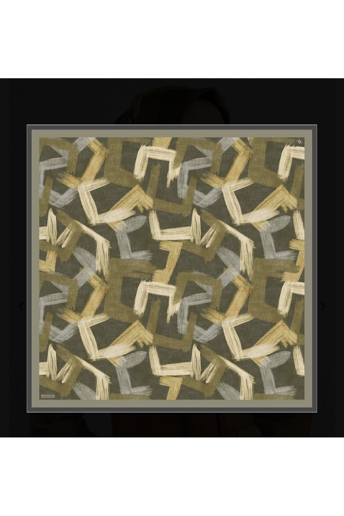 Armine Geometrik Desen Saf İpek Twill Eşarp