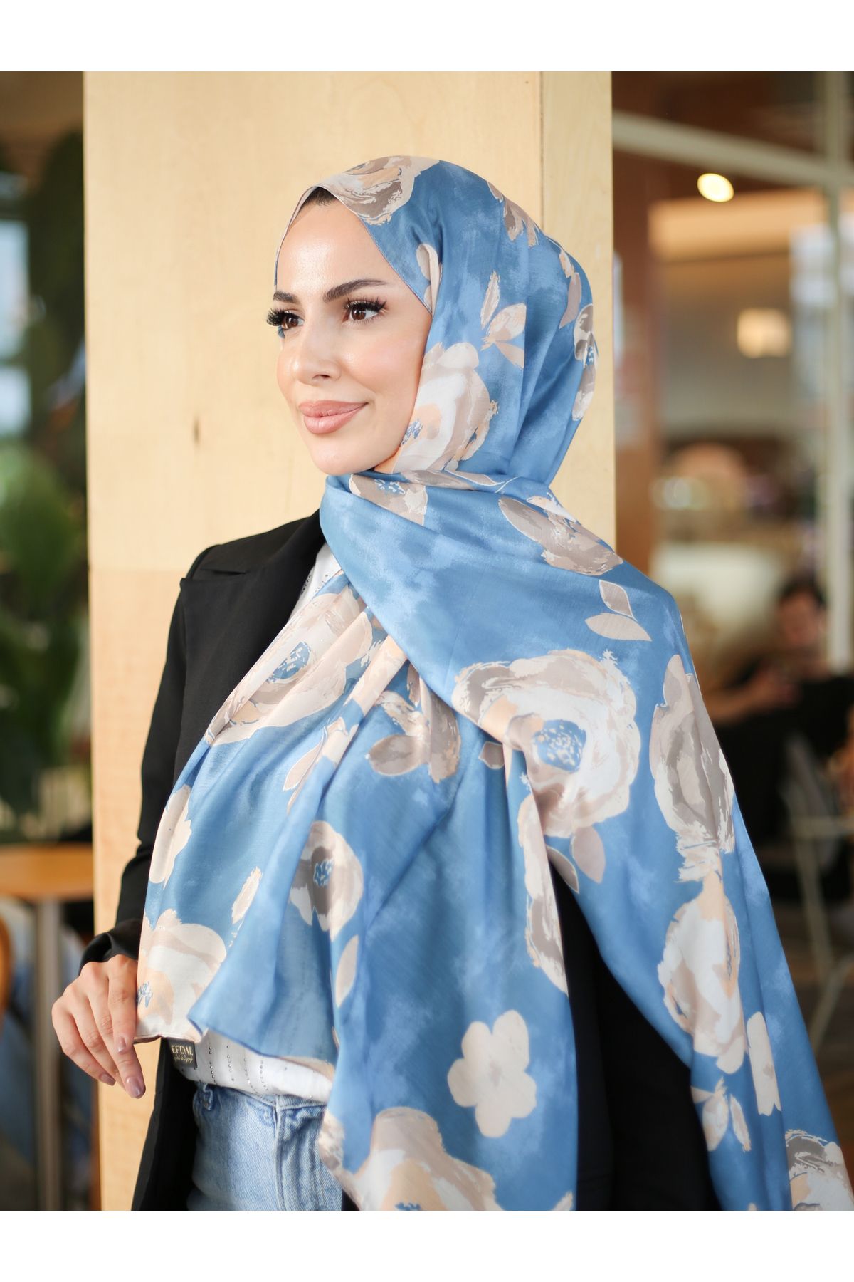 efdal şal eşarp Rosa Desen İthal Pamuk Şal