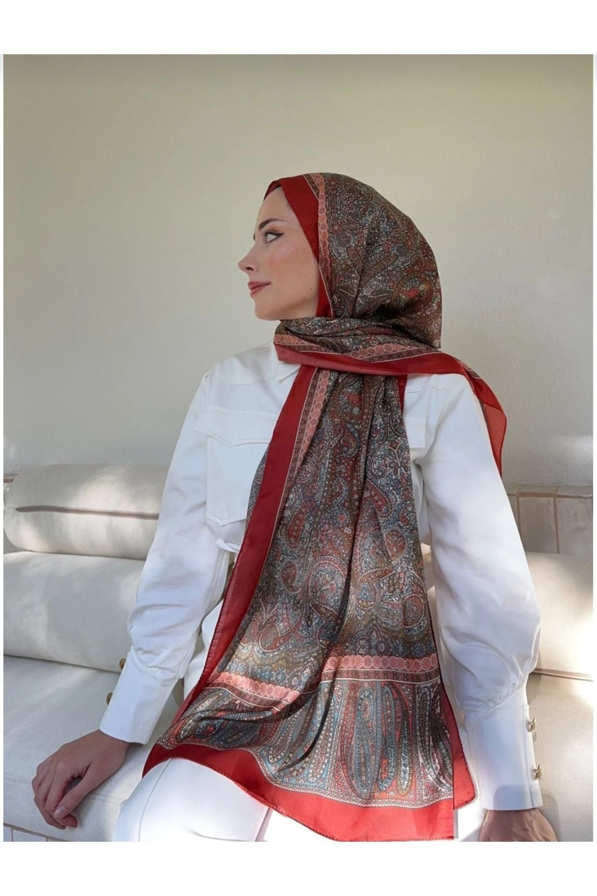 ARMANDA Retro Desen Etnik Vual Vintage Şal