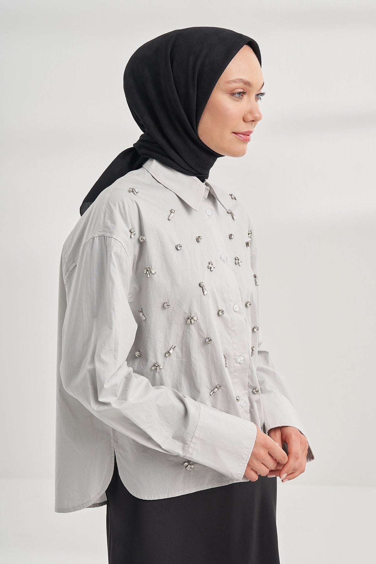 COTTON MONOGRAM GEOMETRİK DESEN EŞARP