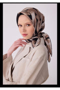 Geometrik Desen %100 Twill İpek Eşarp