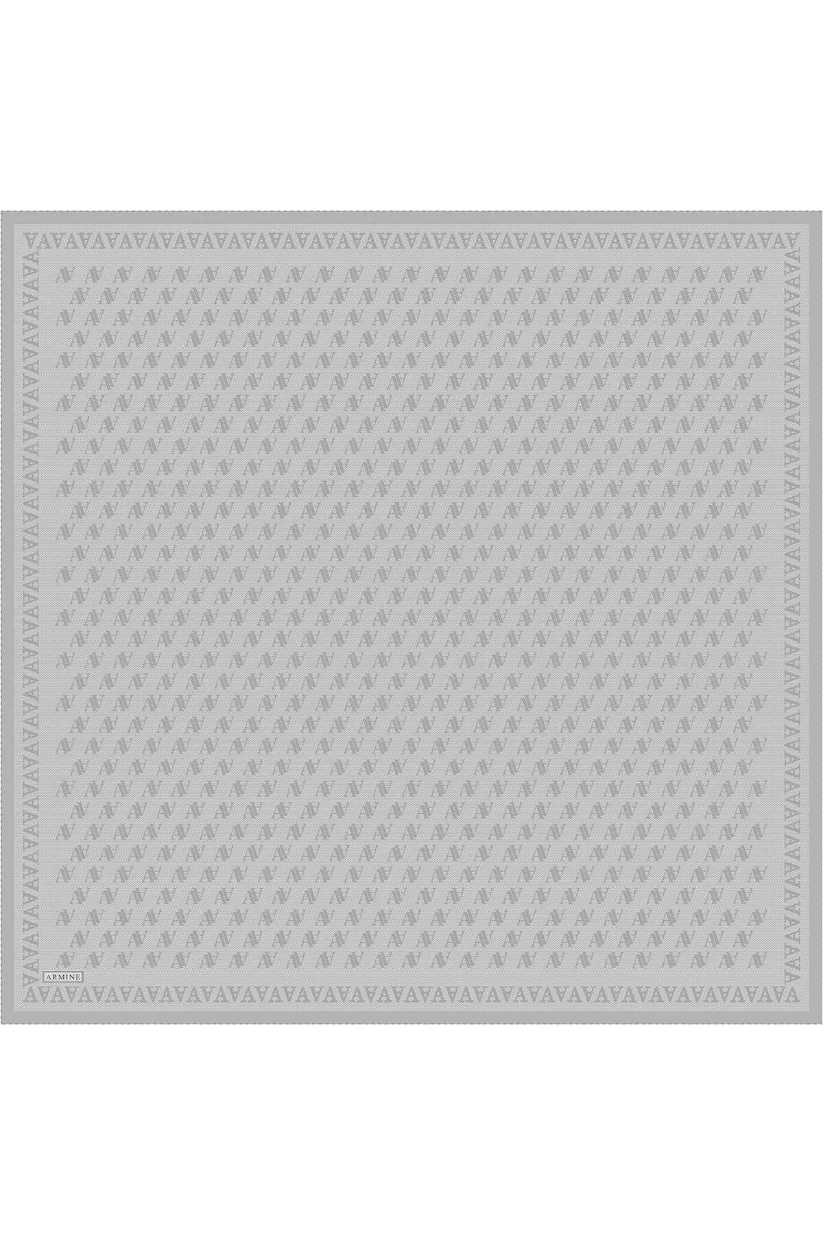 Armine Monogram Desenli Saf İpek Twill Eşarp 9412D 87