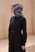 Geometrik Desen Siyah Premium Soft Eşarp 14 - 02