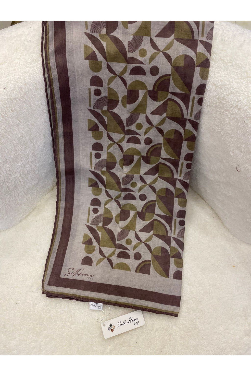 Silk Home geometrik desen Soft eşarp