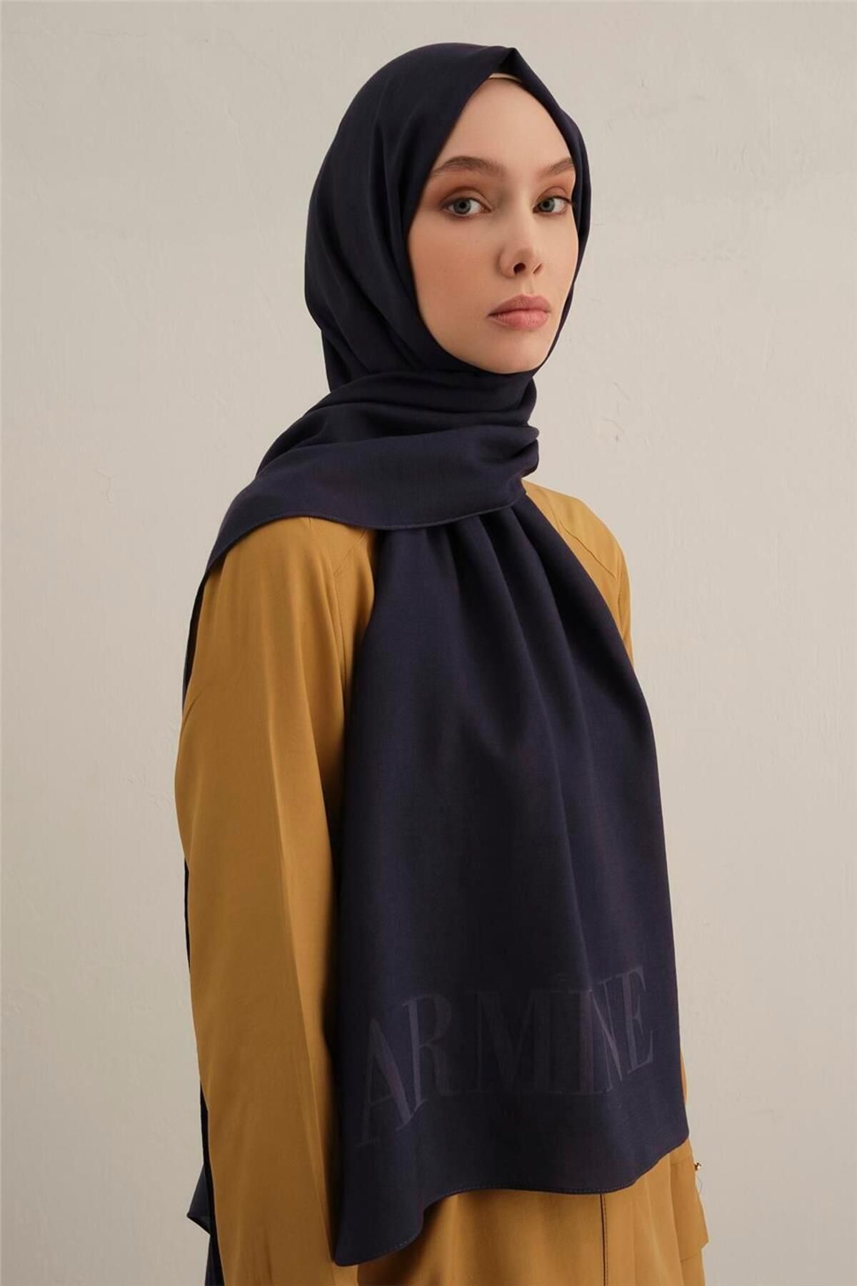 Armine Logo Drop Pamuk İpek Şal 02