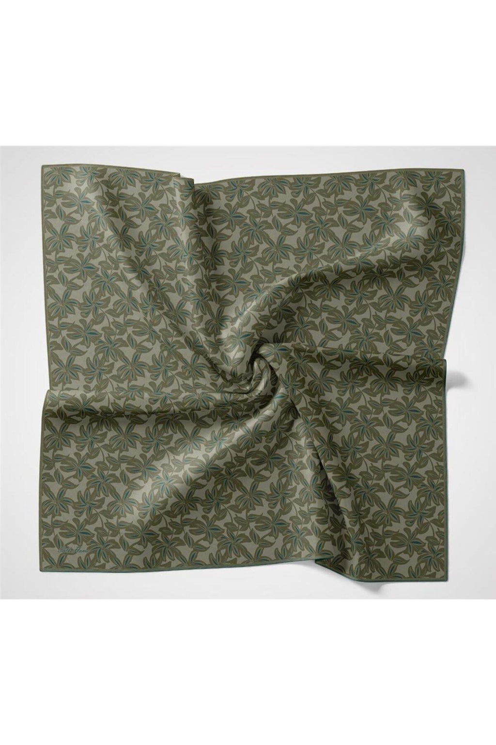 Silk Home Pamuk Polyester Soft Eşarp Flora Desen Soluk Yeşil 90*90