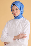 Çiçek Desen Mavi Sport Eşarp 2501 - 20