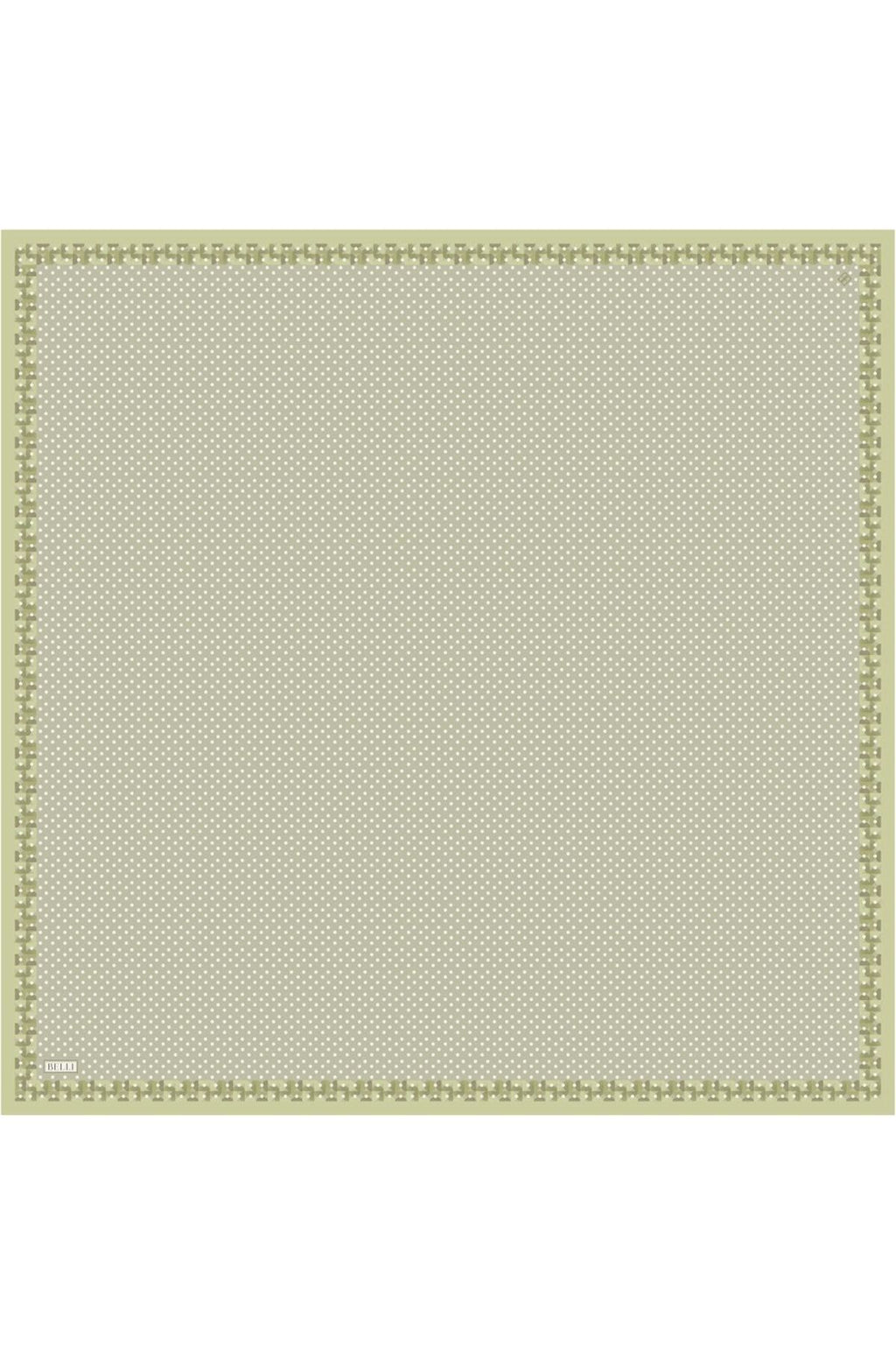 Belli Yeşil Klasik Desen %100 Twill İpek Eşarp 4326 - 85
