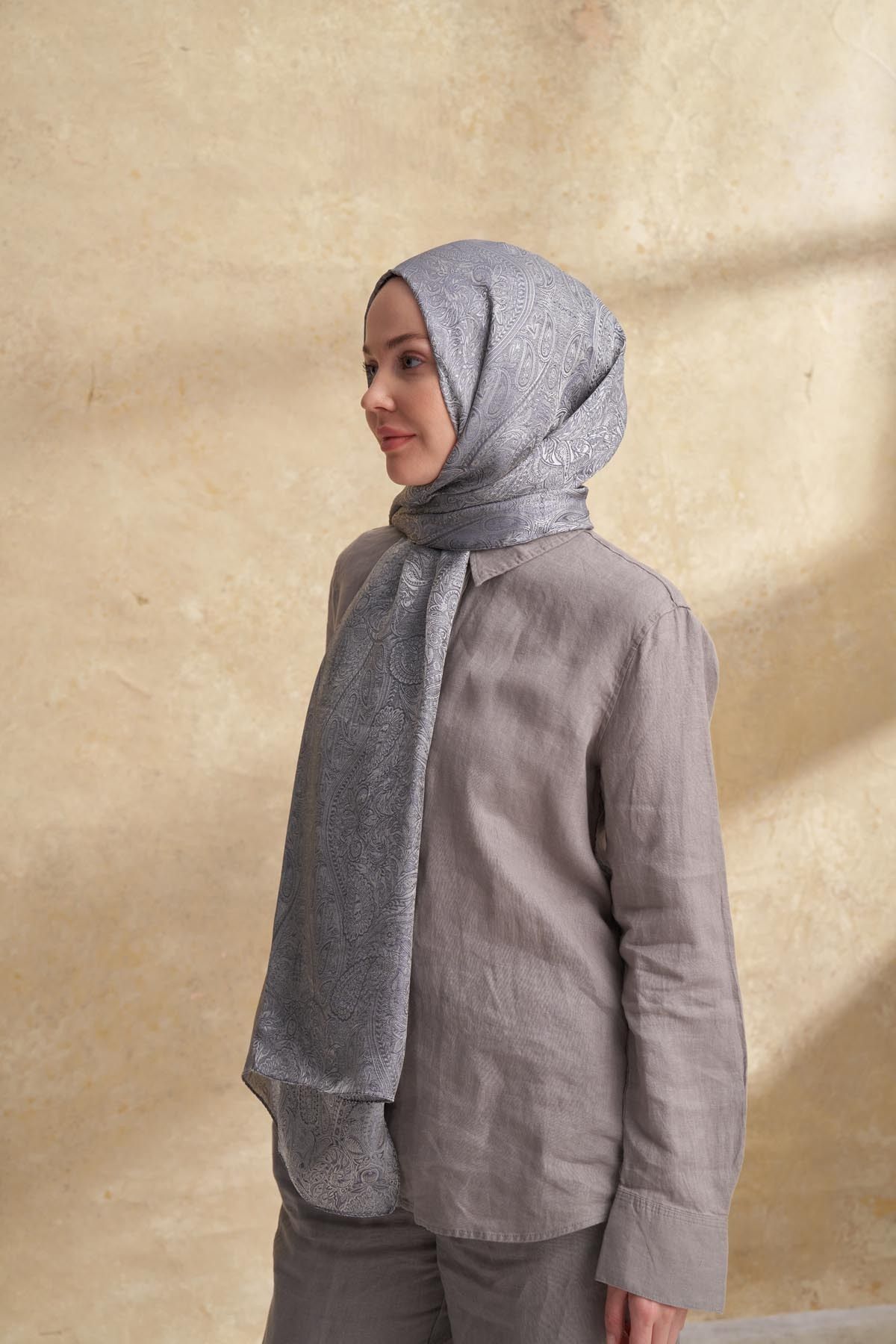 ARMANDA JOSE JAKAR ETHNIC DESEN ŞAL - KOYU GRİ