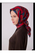 Geometrik Desen %100 Twill İpek Eşarp